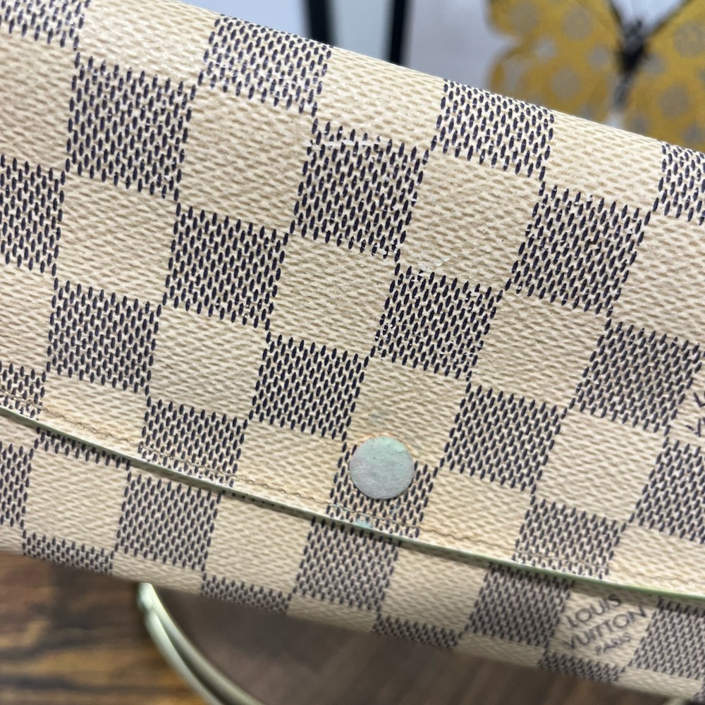 Louis Vuitton Damier Azur Emilie Wallet w/ Pink/Green! - Picture 10 of 11